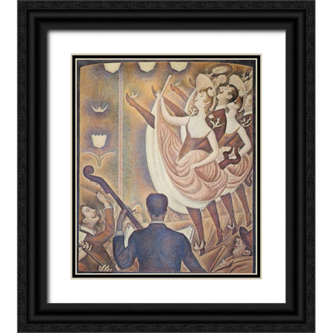 Le Chahut Black Ornate Wood Framed Art Print with Double Matting by Seurat, Georges
