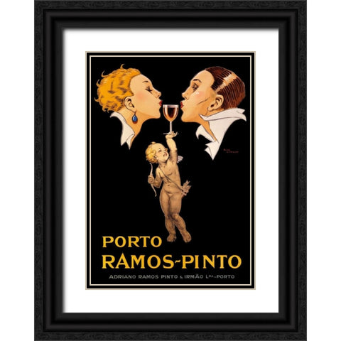 Porto Ramos Black Ornate Wood Framed Art Print with Double Matting by Vincent, Rene