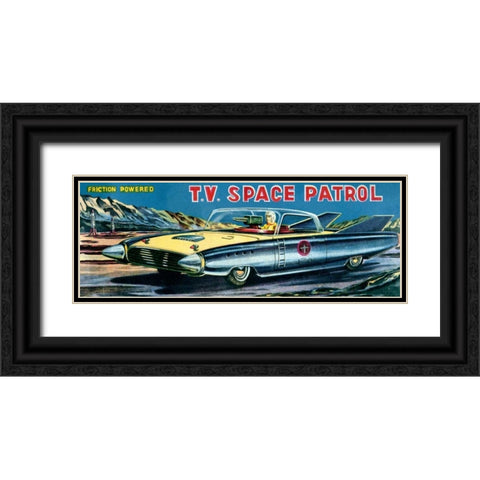T.V. Space Patrol Car Black Ornate Wood Framed Art Print with Double Matting by Retrobot