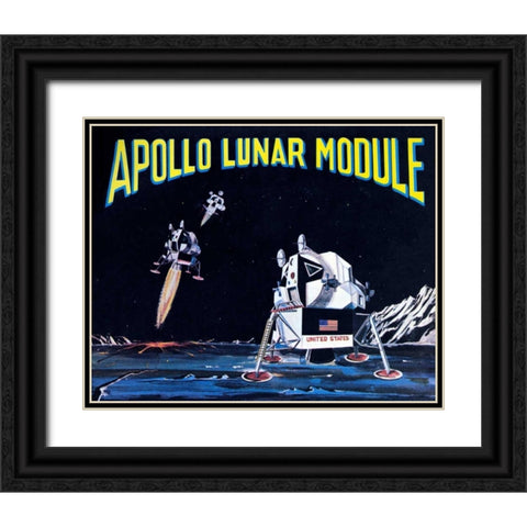 Apollo Lunar Module Black Ornate Wood Framed Art Print with Double Matting by Retrobot