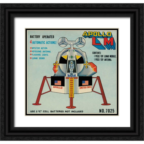 Apollo L-M (Lunar Module) Black Ornate Wood Framed Art Print with Double Matting by Retrobot
