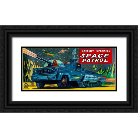 Space Patrol Black Ornate Wood Framed Art Print with Double Matting by Retrobot