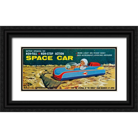 Space Car Black Ornate Wood Framed Art Print with Double Matting by Retrobot