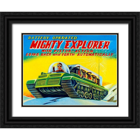 Mighty Explorer with Piston Action Black Ornate Wood Framed Art Print with Double Matting by Retrobot