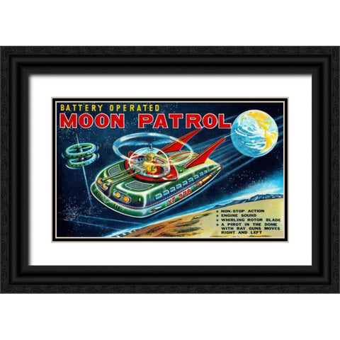 Battery Operated Moon Patrol XT-978 Black Ornate Wood Framed Art Print with Double Matting by Retrobot