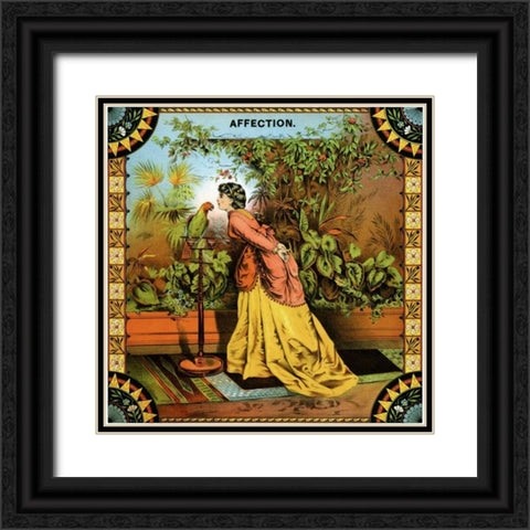 Affection Black Ornate Wood Framed Art Print with Double Matting by Unknown