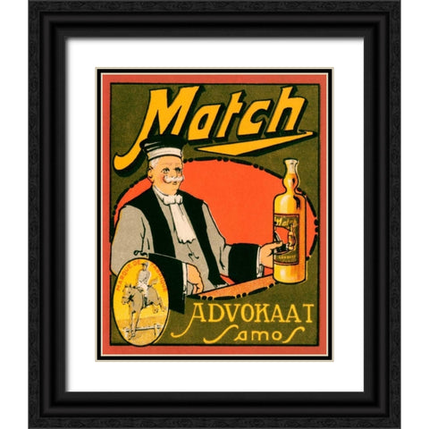 Match Advokaat Samos Black Ornate Wood Framed Art Print with Double Matting by Vintage Booze Labels