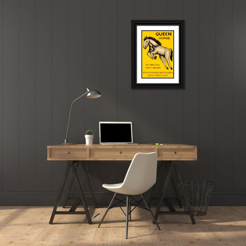 Queen Horse Matches Black Ornate Wood Framed Art Print with Double Matting by Phillumenart
