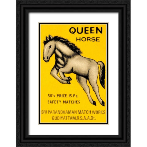 Queen Horse Matches Black Ornate Wood Framed Art Print with Double Matting by Phillumenart