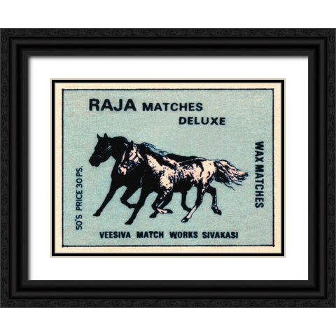 Raja Matches Deluxe Black Ornate Wood Framed Art Print with Double Matting by Phillumenart