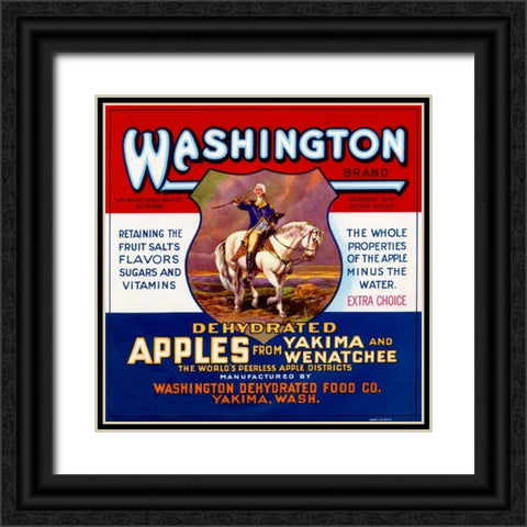 Washington Brand Dehydrated Apples Black Ornate Wood Framed Art Print with Double Matting by Retrolabel