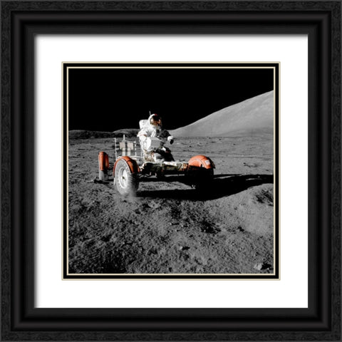 Lunar Roving Vehicle, Apollo 17, 1972 Black Ornate Wood Framed Art Print with Double Matting by NASA