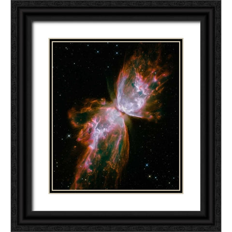 Butterfly Nebula Black Ornate Wood Framed Art Print with Double Matting by NASA
