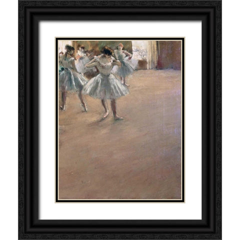 Danseuses Montant Un Escalier - right Black Ornate Wood Framed Art Print with Double Matting by Degas, Edgar