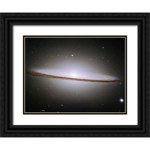 M104 - The Sombrero Galaxy - Visible Light Black Ornate Wood Framed Art Print with Double Matting by NASA
