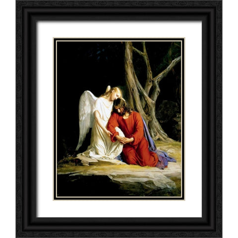 Agony in the Garden Black Ornate Wood Framed Art Print with Double Matting by Bloch, Carl
