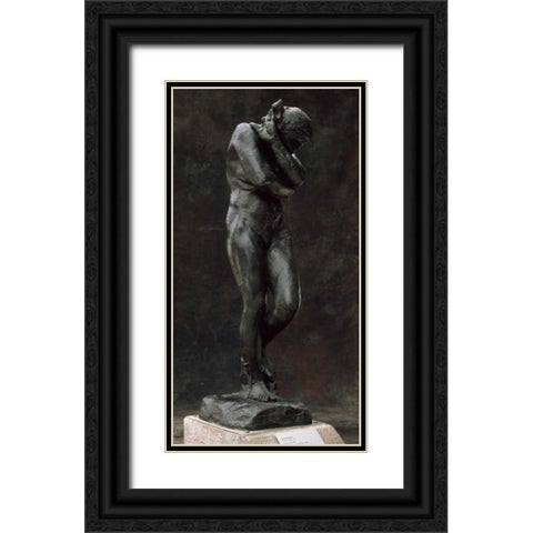 Eve, ca. 1881 Black Ornate Wood Framed Art Print with Double Matting by Rodin, Auguste