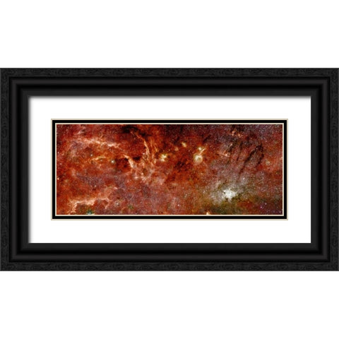 HST-Spitzer Composite of Galactic Center Black Ornate Wood Framed Art Print with Double Matting by NASA