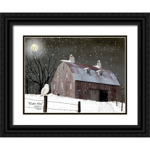 Winter Moon Black Ornate Wood Framed Art Print with Double Matting by Jacobs, Billy