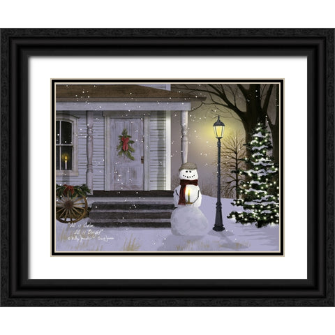 All is Calm, All is Bright Black Ornate Wood Framed Art Print with Double Matting by Jacobs, Billy