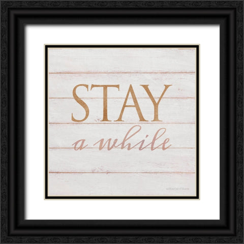 Stay A While Black Ornate Wood Framed Art Print with Double Matting by Bluebird Barn