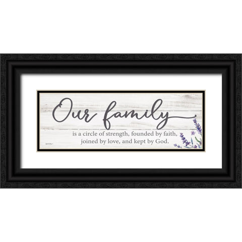 Our Family Black Ornate Wood Framed Art Print with Double Matting by Boyer, Susie