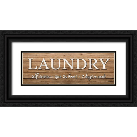 LAUNDRY Black Ornate Wood Framed Art Print with Double Matting by Boyer, Susie