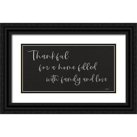 Thankful Black Ornate Wood Framed Art Print with Double Matting by Boyer, Susie