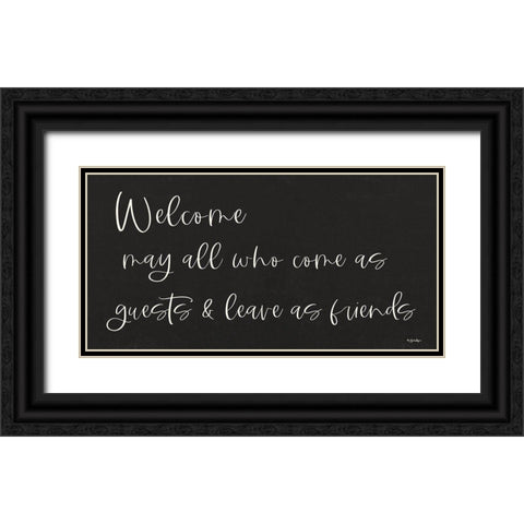 Welcome Black Ornate Wood Framed Art Print with Double Matting by Boyer, Susie