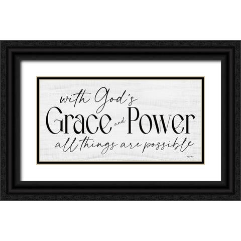 Gods Grace and Power Black Ornate Wood Framed Art Print with Double Matting by Boyer, Susie