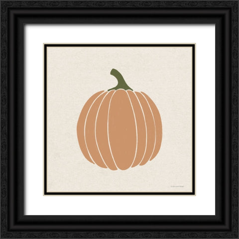 Pumpkin Black Ornate Wood Framed Art Print with Double Matting by Lady Louise Designs