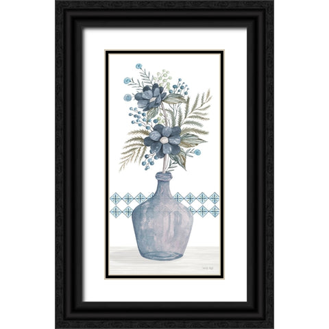 Blue Poppies Black Ornate Wood Framed Art Print with Double Matting by Jacobs, Cindy