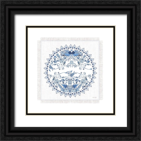 Chinoiserie Circle II Black Ornate Wood Framed Art Print with Double Matting by Jacobs, Cindy