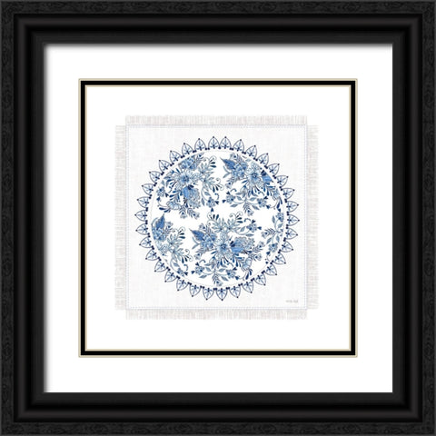 Chinoiserie Circle III Black Ornate Wood Framed Art Print with Double Matting by Jacobs, Cindy
