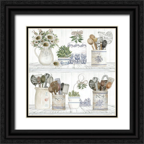 Kitchen Cupboard Black Ornate Wood Framed Art Print with Double Matting by Jacobs, Cindy