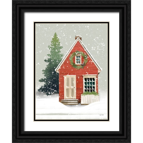 Home for Christmas Black Ornate Wood Framed Art Print with Double Matting by House Fenway