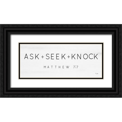 Ask, Seek, Knock Black Ornate Wood Framed Art Print with Double Matting by Jaxn Blvd.