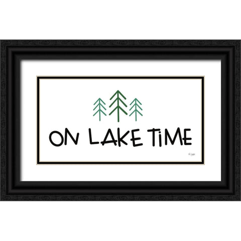 On Lake Time Black Ornate Wood Framed Art Print with Double Matting by Jaxn Blvd.