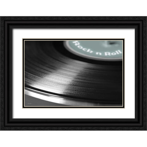 Rock n Roll Record Black Ornate Wood Framed Art Print with Double Matting by Deiter, Lori
