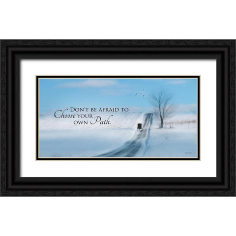 Choose Your Own Path Black Ornate Wood Framed Art Print with Double Matting by Deiter, Lori