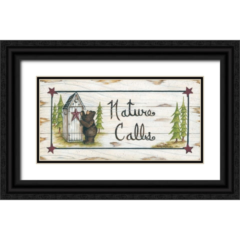 Nature Calls Black Ornate Wood Framed Art Print with Double Matting by June, Mary Ann