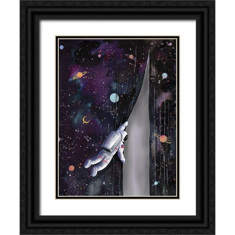 Astronaut in Space Black Ornate Wood Framed Art Print with Double Matting by Nieman, Rachel