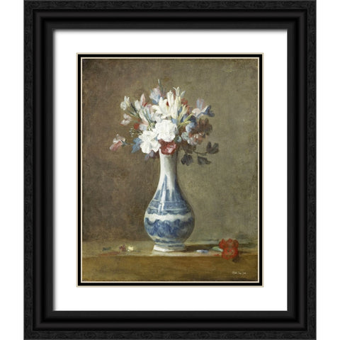 Vintage Vase Black Ornate Wood Framed Art Print with Double Matting by Stellar Design Studio