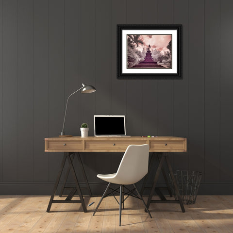 Indonesia-Bali-Ubud-Pura Tirta Empul Temple-bath in Tampaksiring sacred spring Black Ornate Wood Framed Art Print with Double Matting by Eggers, Terry