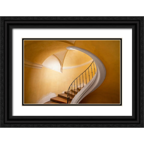 Czech Republic-Prague-Kutna Hora-Stairwell in Monastery Church of Assumption of Our Lady at Sedlec Black Ornate Wood Framed Art Print with Double Matting by Jaynes Gallery