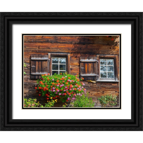 The historic alpine settlement Gerstruben in the Allgau near Oberstdorf-Germany-Bavaria Black Ornate Wood Framed Art Print with Double Matting by Zwick, Martin