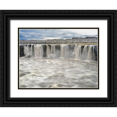 Waterfall Selfoss in the Vatnajokull National Park-Jokulsargljufur- Iceland Black Ornate Wood Framed Art Print with Double Matting by Zwick, Martin
