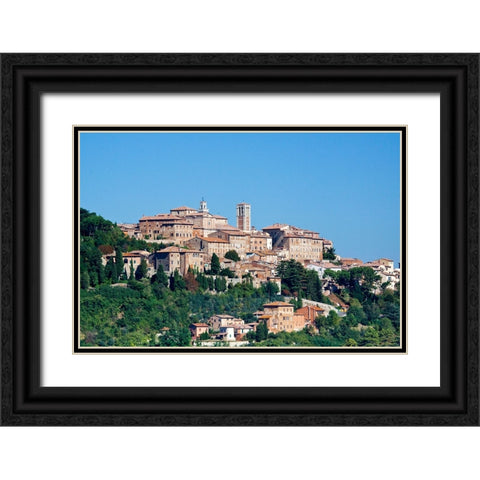 Italy-Tuscany-Montepulciano The medieval and Renaissance hill town of Montepulciano Black Ornate Wood Framed Art Print with Double Matting by Eggers, Julie