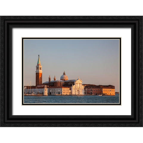 Italy-Venice Evening light on the San Giorgio Maggiore Church-a 16th Century Benedictine Church Black Ornate Wood Framed Art Print with Double Matting by Eggers, Julie