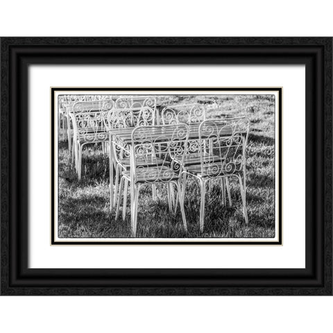 Southern Sweden-Ystad-cafe tables Black Ornate Wood Framed Art Print with Double Matting by Bibikow, Walter